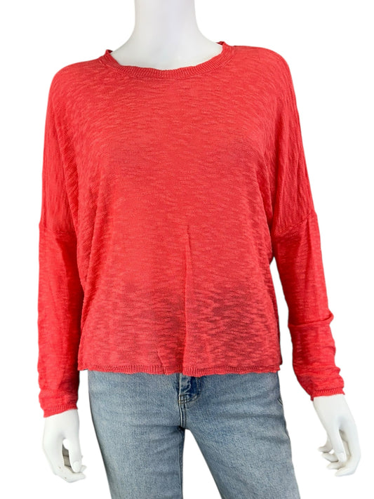 Stitch drop Red Knit Top Size S