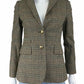 Vintage Brown Plaid Wool Blend Blazer Size 00