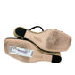 PAIGE Black Leather Stacey Three-Band Wedge Espadrilles Size 8