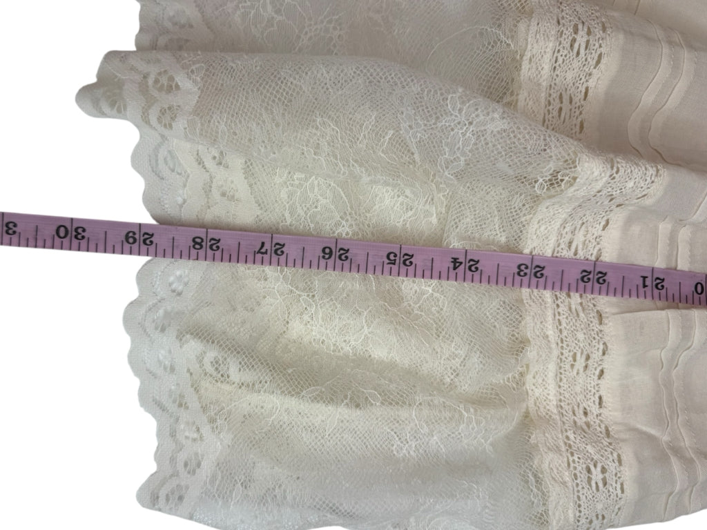 Spell Cream Organic Cotton Teodora Lace Midi Skirt Size S