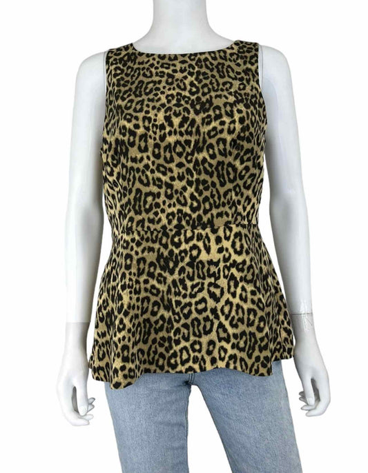 BANANA REPUBLIC Brown Leopard Print Blouse Size 8