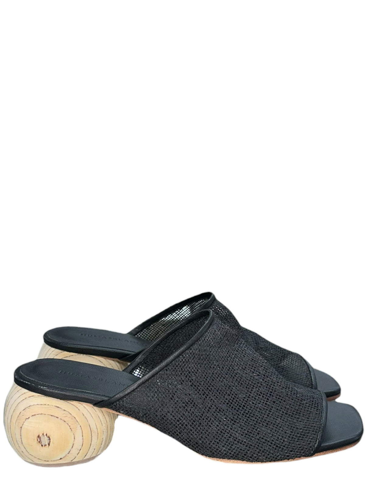 Huma Blanco Black Mesh Milla Mule Sandals SIze 38
