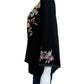 Johnny Was Black Embroidered Vienna Kimono Sleeve Tee Size M