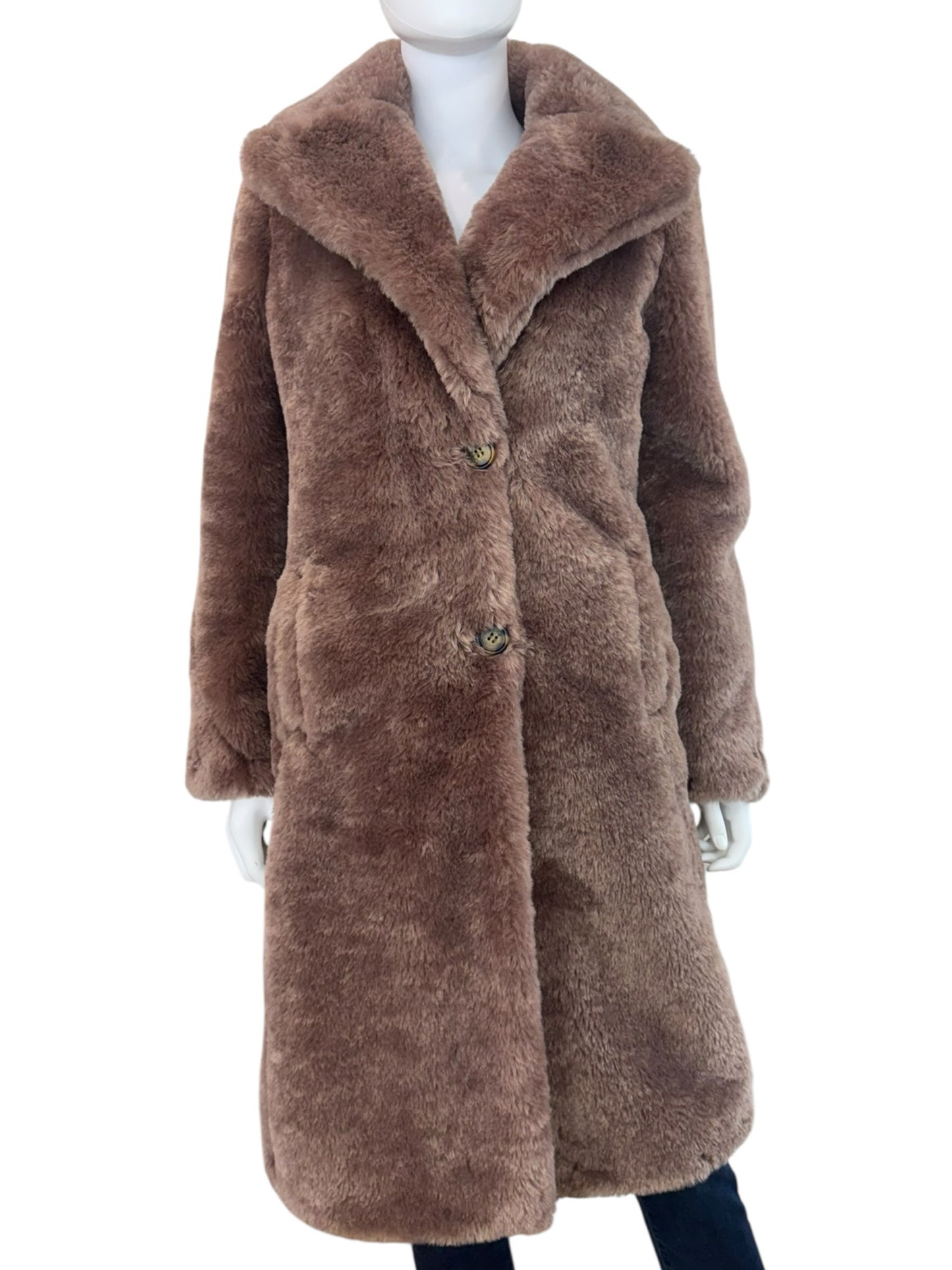 Avec Les Filles Mauve Faux Fur Coat Size XS