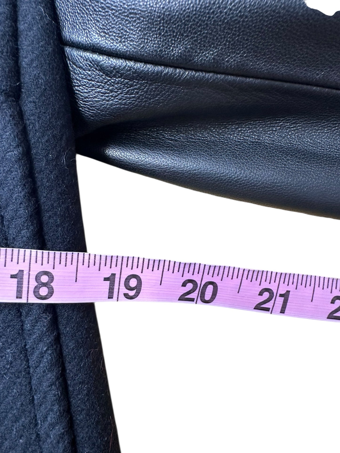 MILLY Black Wool & Leather Coat Size 6