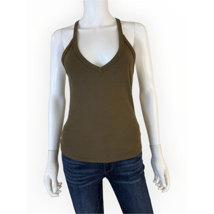 Joah Brown NWT Dark Olive Ribbed Strappy Tank Size M/L