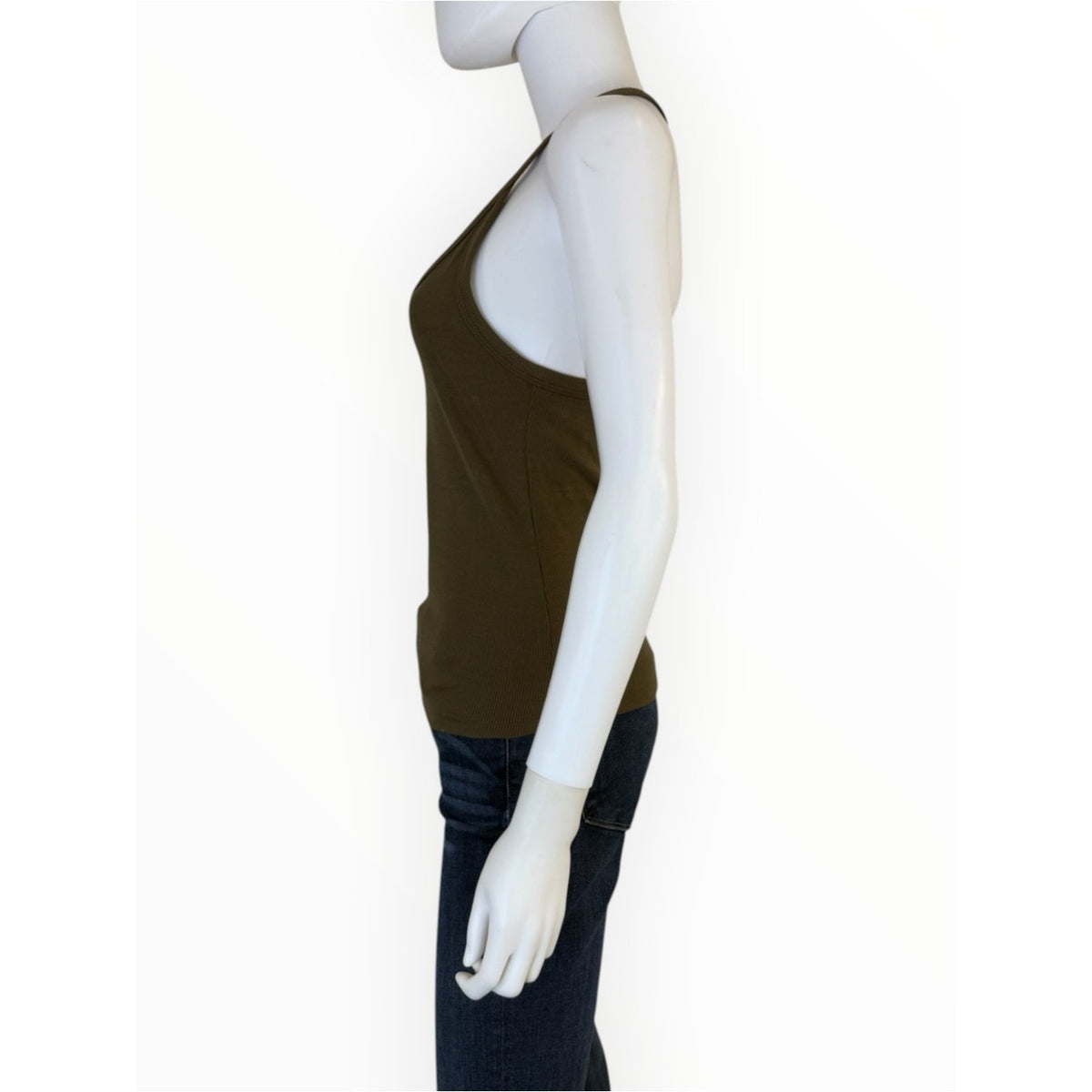 Joah Brown NWT Dark Olive Ribbed Strappy Tank Size M/L