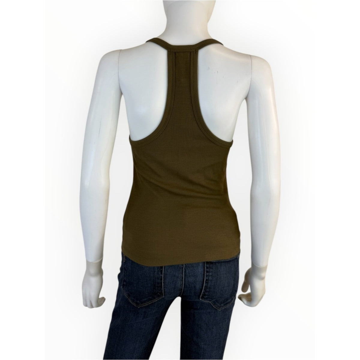 Joah Brown NWT Dark Olive Ribbed Strappy Tank Size M/L