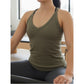 Joah Brown NWT Dark Olive Ribbed Strappy Tank Size M/L