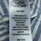 TAHARI 100% Linen Blue Striped Button-down Size L