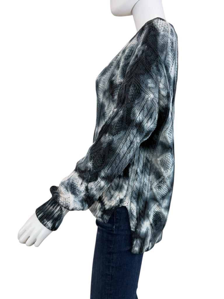 PILCRO Navy Tie Dye Joni Chunky Cable Sweater Size S