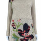 Free People Floral Beige Tunic Sweater Size XS