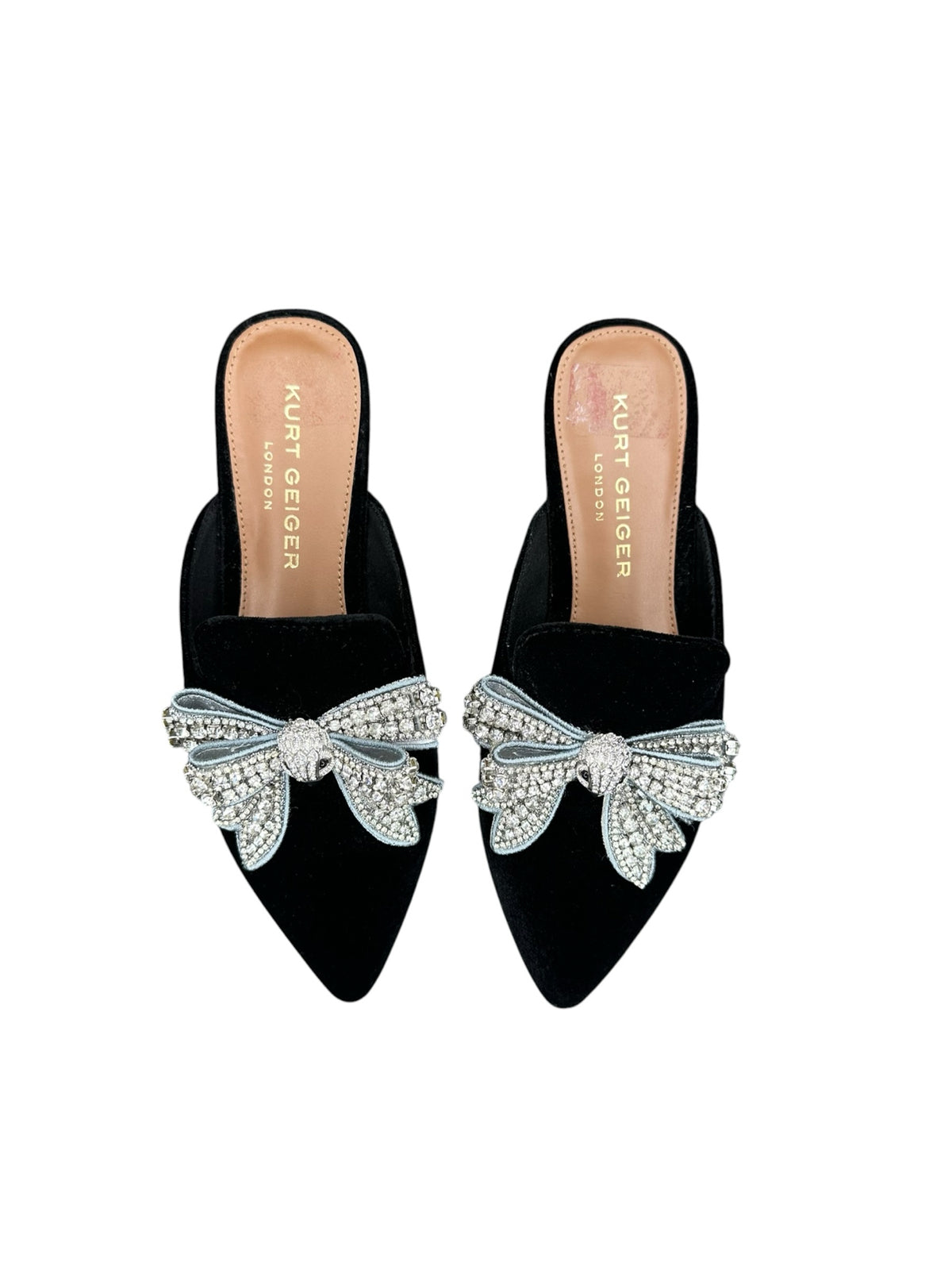 Kurt Geiger Black Velvet Mules Size 37