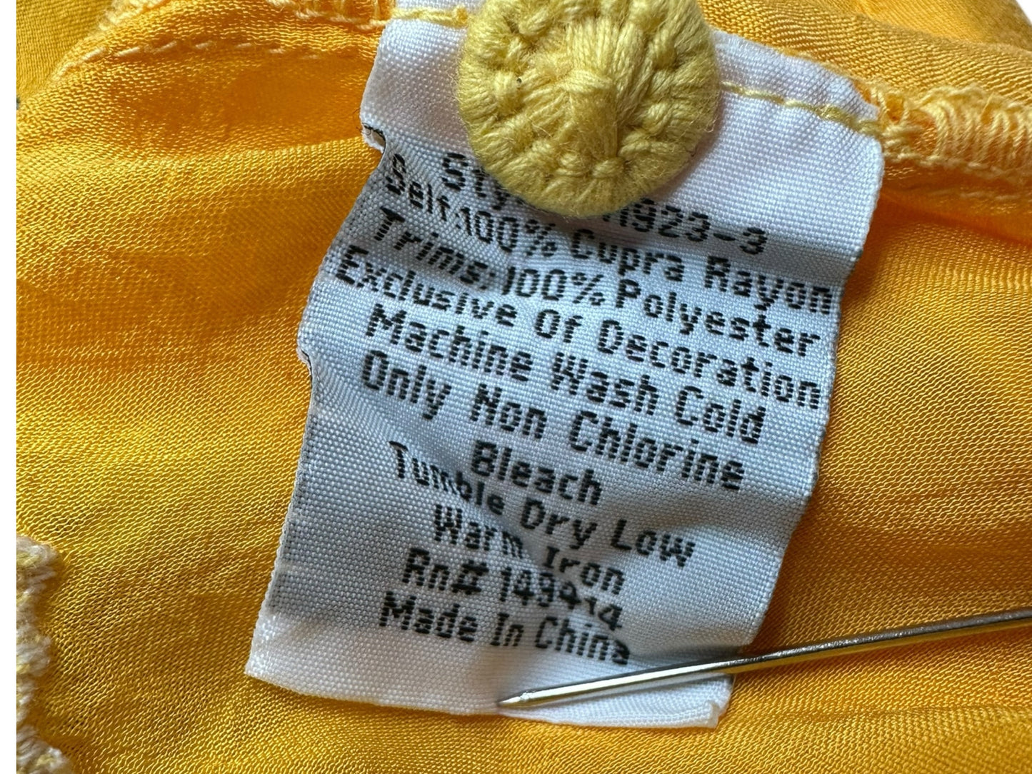 Johnny Was Yellow Button Down Size XXL