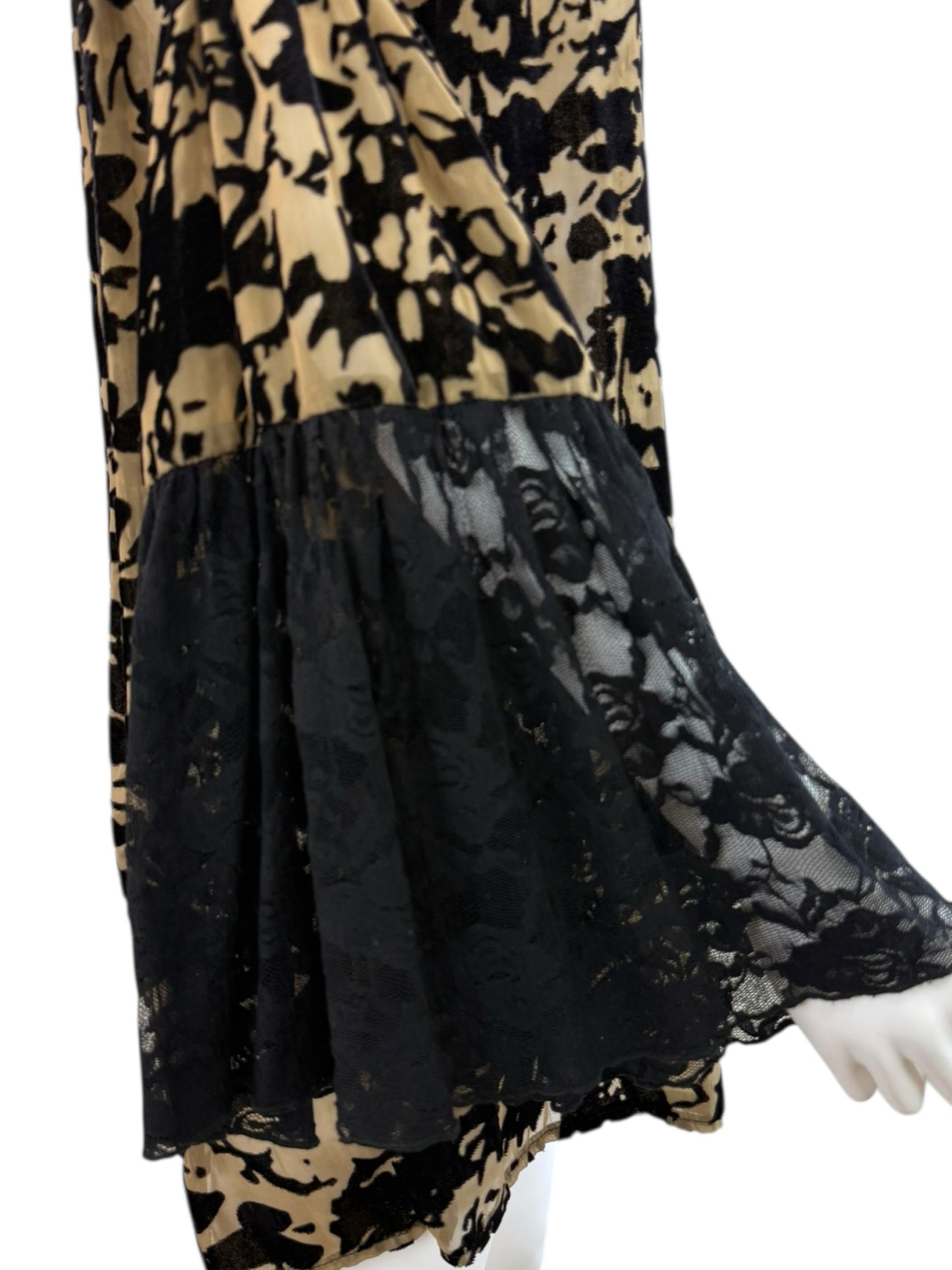 Joseph Ribkoff Black Velvet Burnout Tunic Size 8