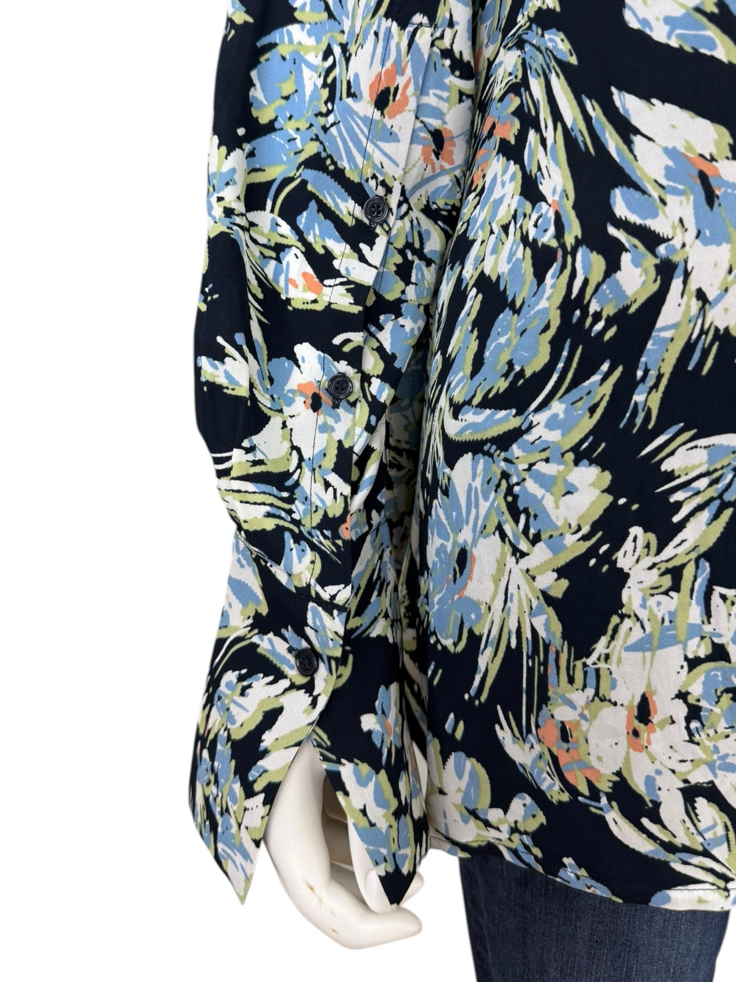 Reiss Blue Paisley Print Button-Down Shirt Size 8
