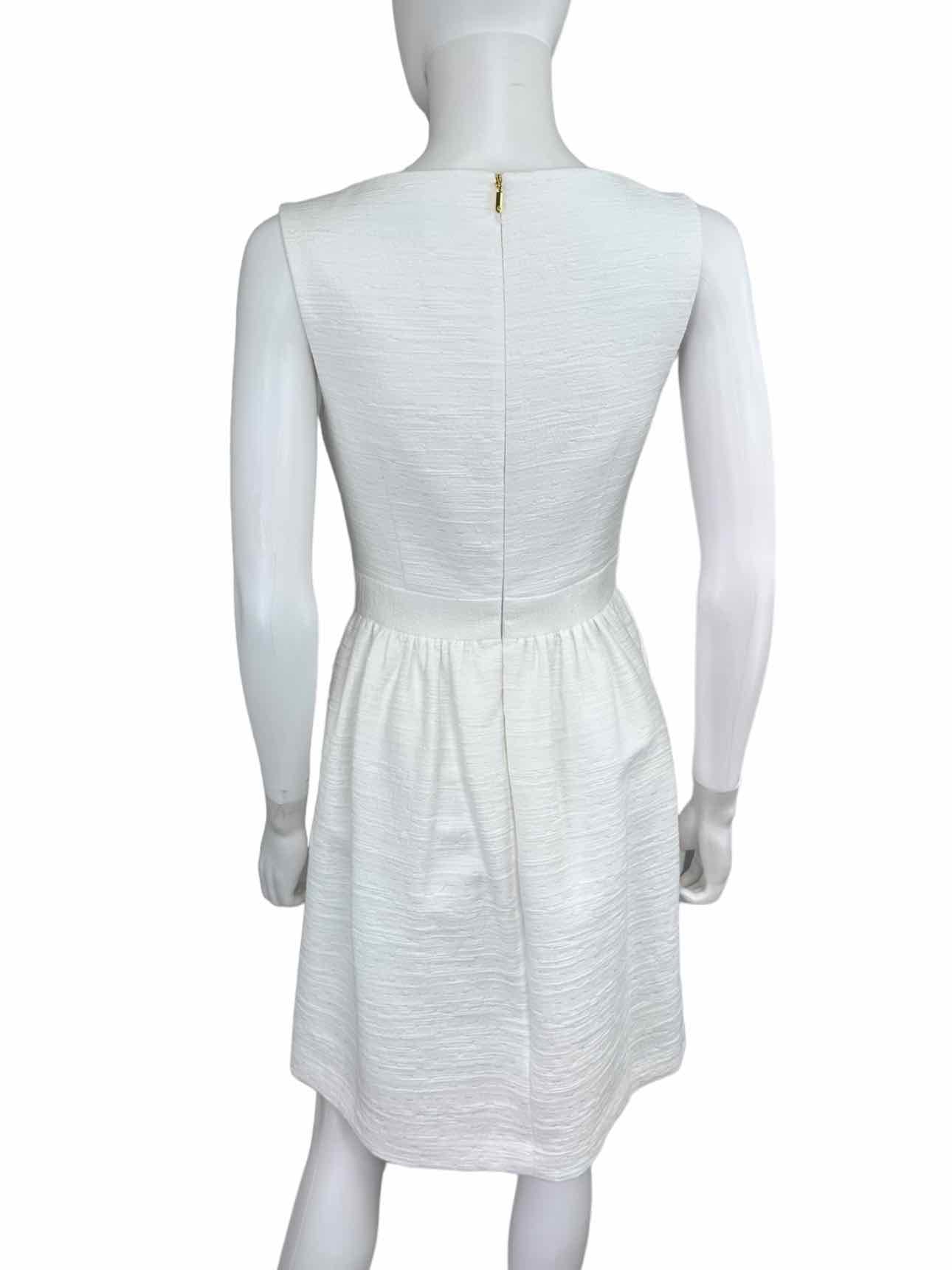 TRINA TURK NWT White Textured Sleeveless Dress Size 0