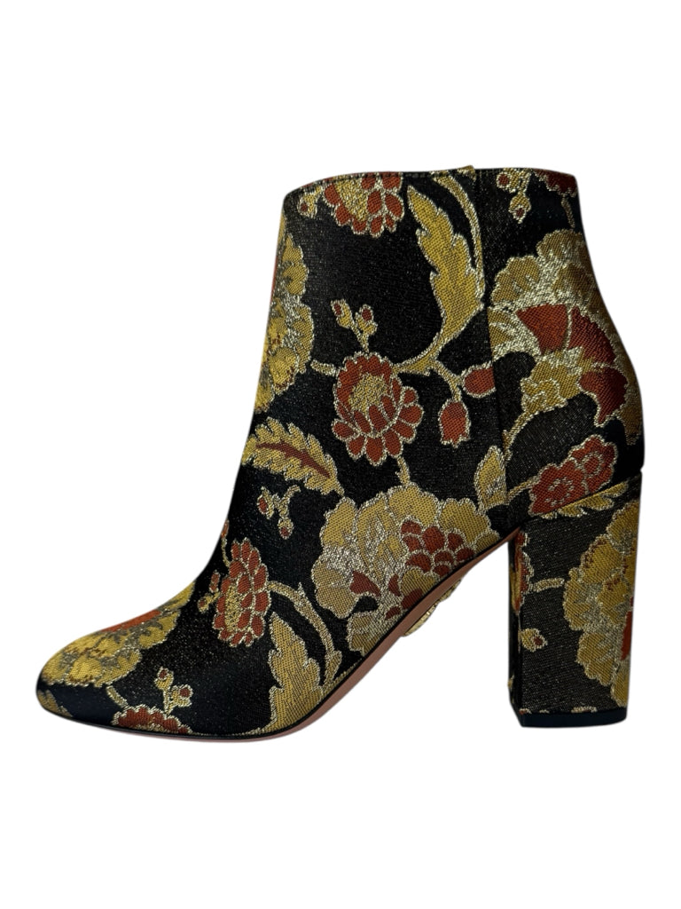 Aquazzura NWT Brookly Oriental Rose Brocade Booties Size 38