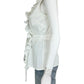 milly White Wrap Ruffle Blouse Size 2