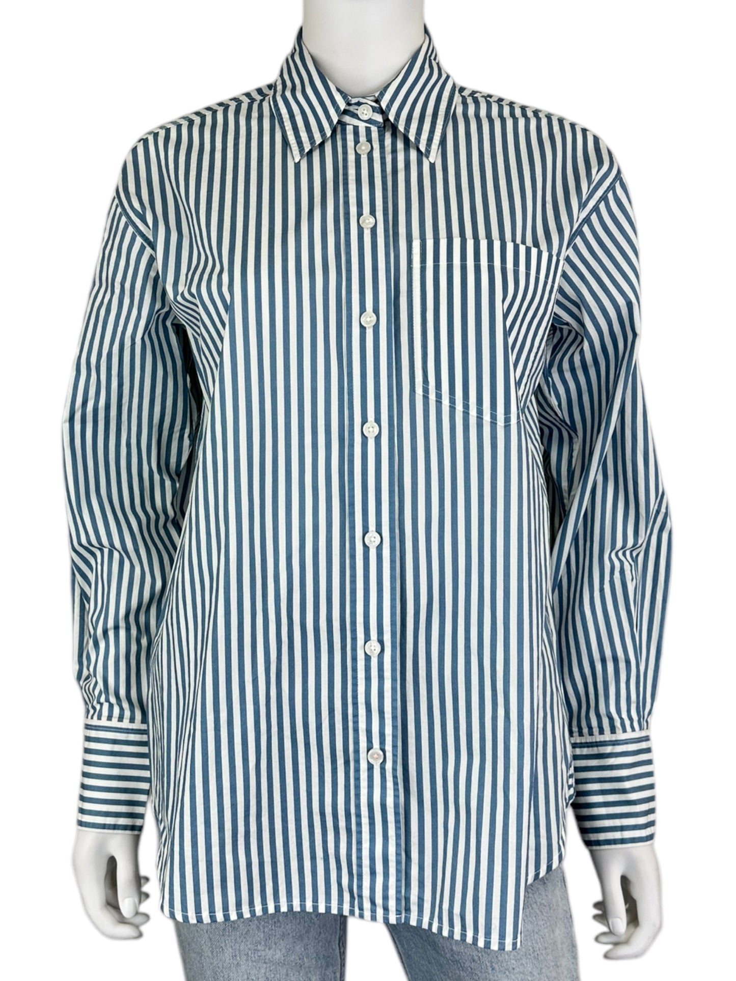 boden Blue and White Pinstripe Button Down NWT Size 6