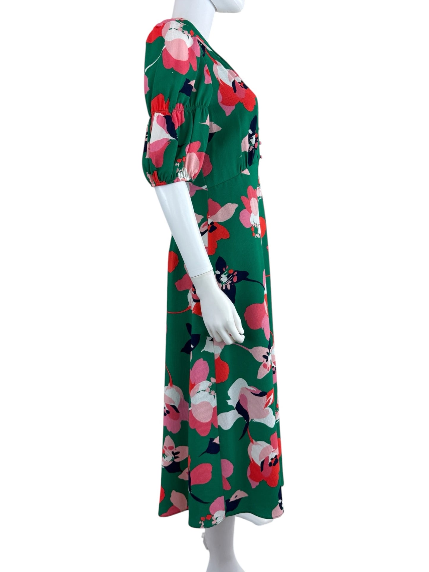 VINCE CAMUTO NWT Green Floral Pebble Crepe Mini Dress Size 6