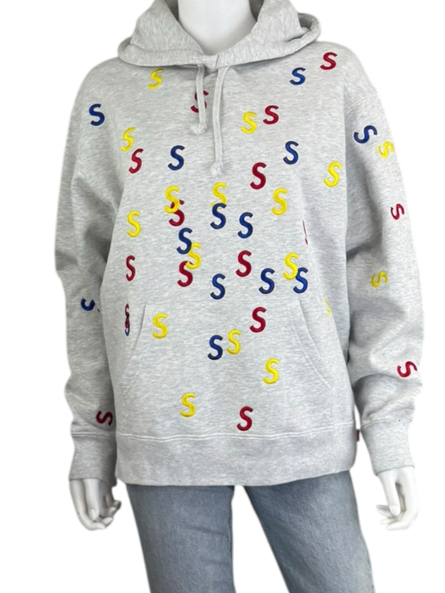 Supreme Gray Embroidered S Hoodie Size S