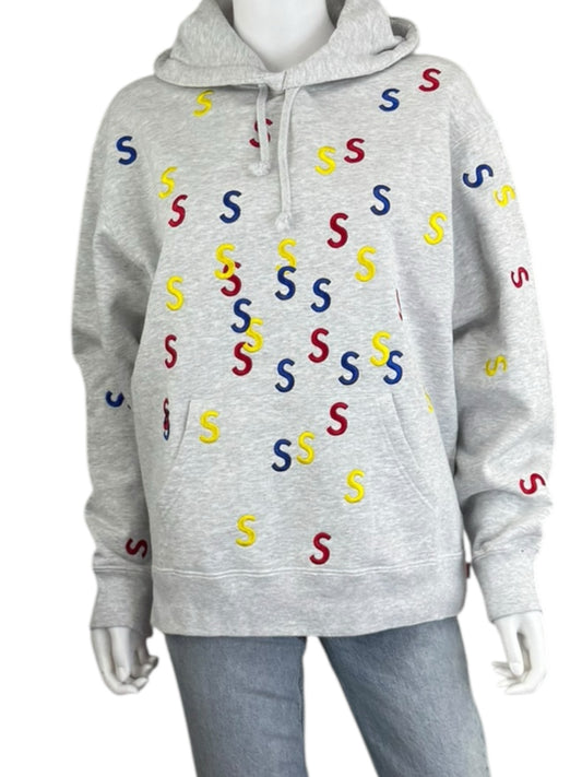 Supreme Gray Embroidered S Hoodie Size S