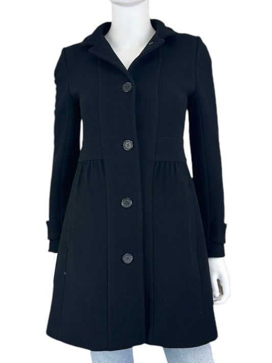 J. Crew Black Collared Coat Size 0