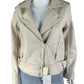 BLANK NYC NWT Cream Vegan Leather Moto Jacket Size M