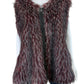 Via Spiga Burgundy Faux Fur Vest Size XL