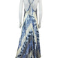 BANANA REPUBLIC NWT Blue Silk Belay Maxi Halter Dress Size M