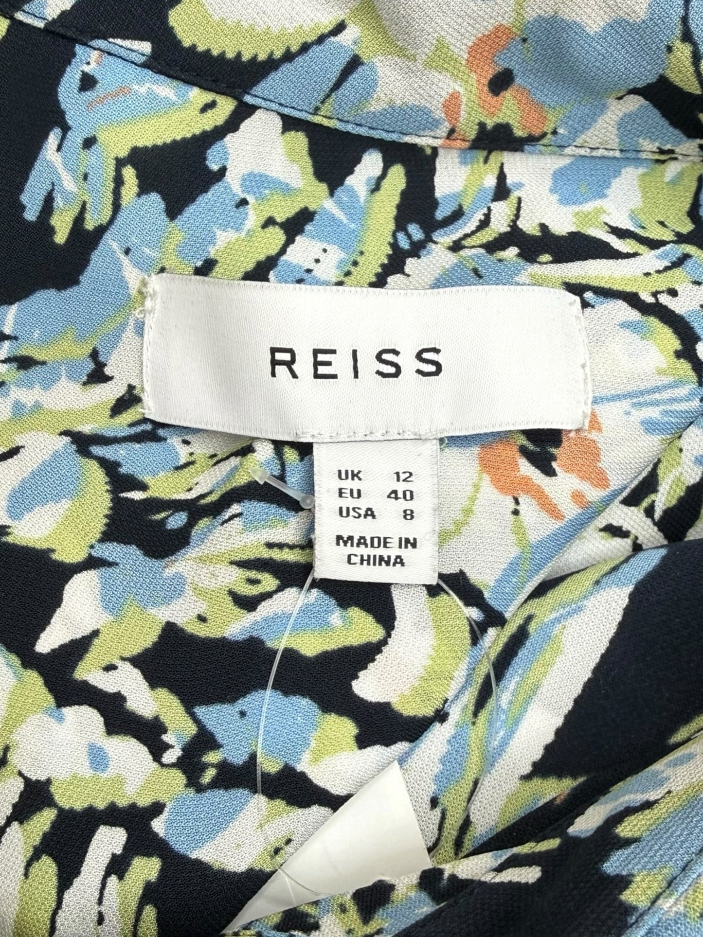 Reiss Blue Paisley Print Button-Down Shirt Size 8