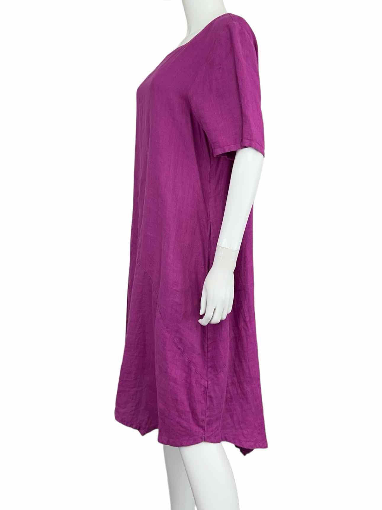 Lisa Bayne Purple 100% Linen Dress Size M