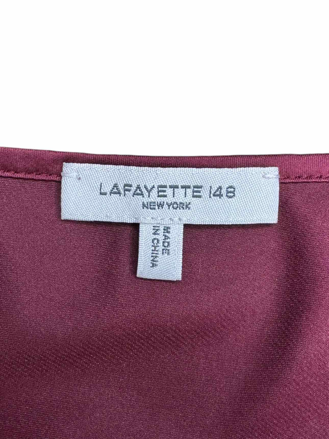 LAFAYETTE 148 NEW YORK Silk Blend Metallic Sheer Blouse Size L