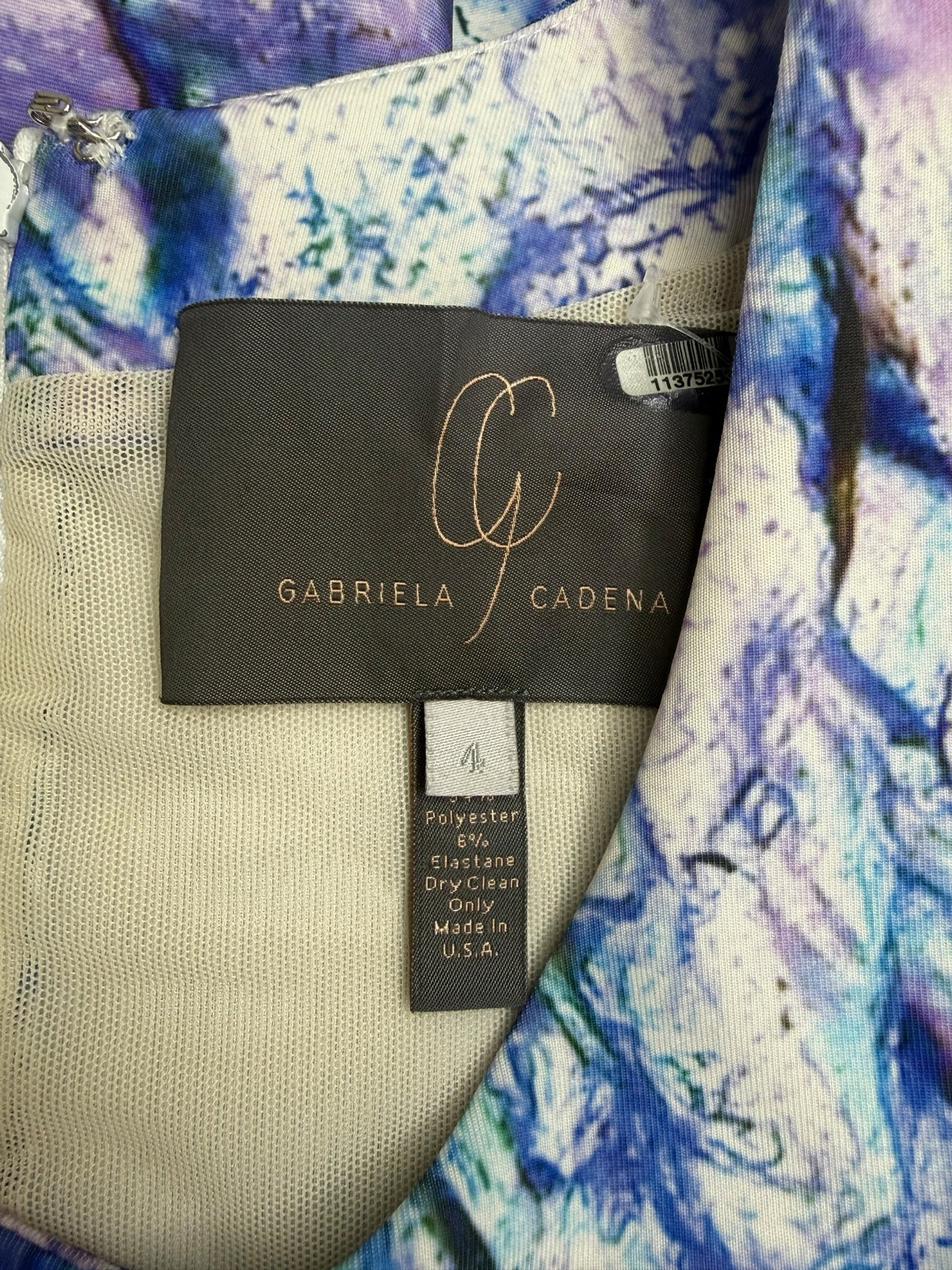 Gabriella Cadena Purple Marbled Over Cocktail Dress Size 4