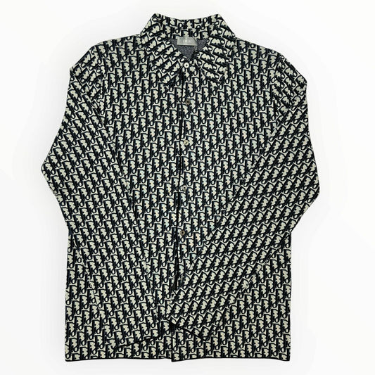 DIOR NWT Oblique All-Over Jacquard Long Sleeve Shirt Size XS