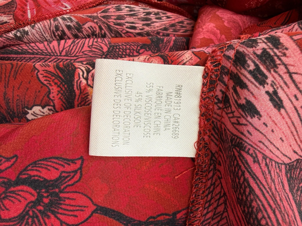 Robert Graham Red Floral Maxi Dress Size 12