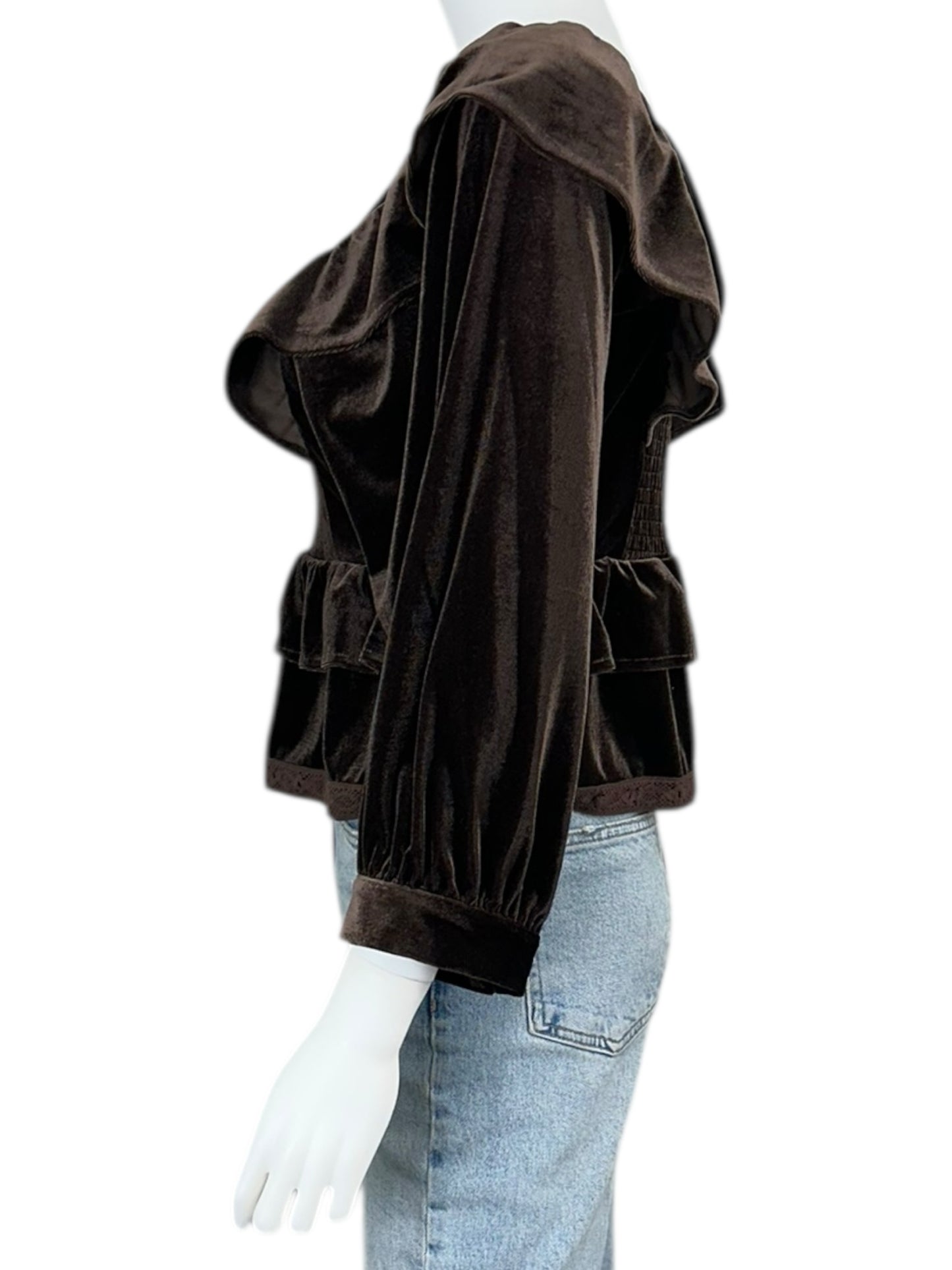 Saltwater Luxe NWT Brown Velvet Cruz Top Size S