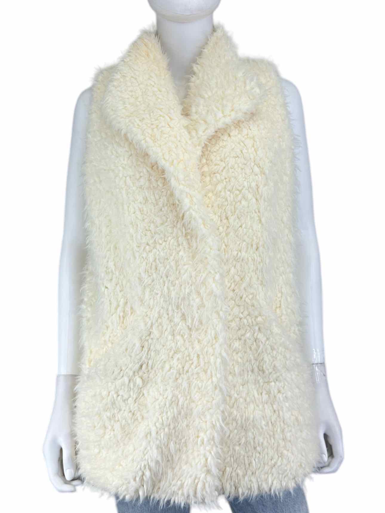 pete & greta Faux Fur Cream Vest Size L