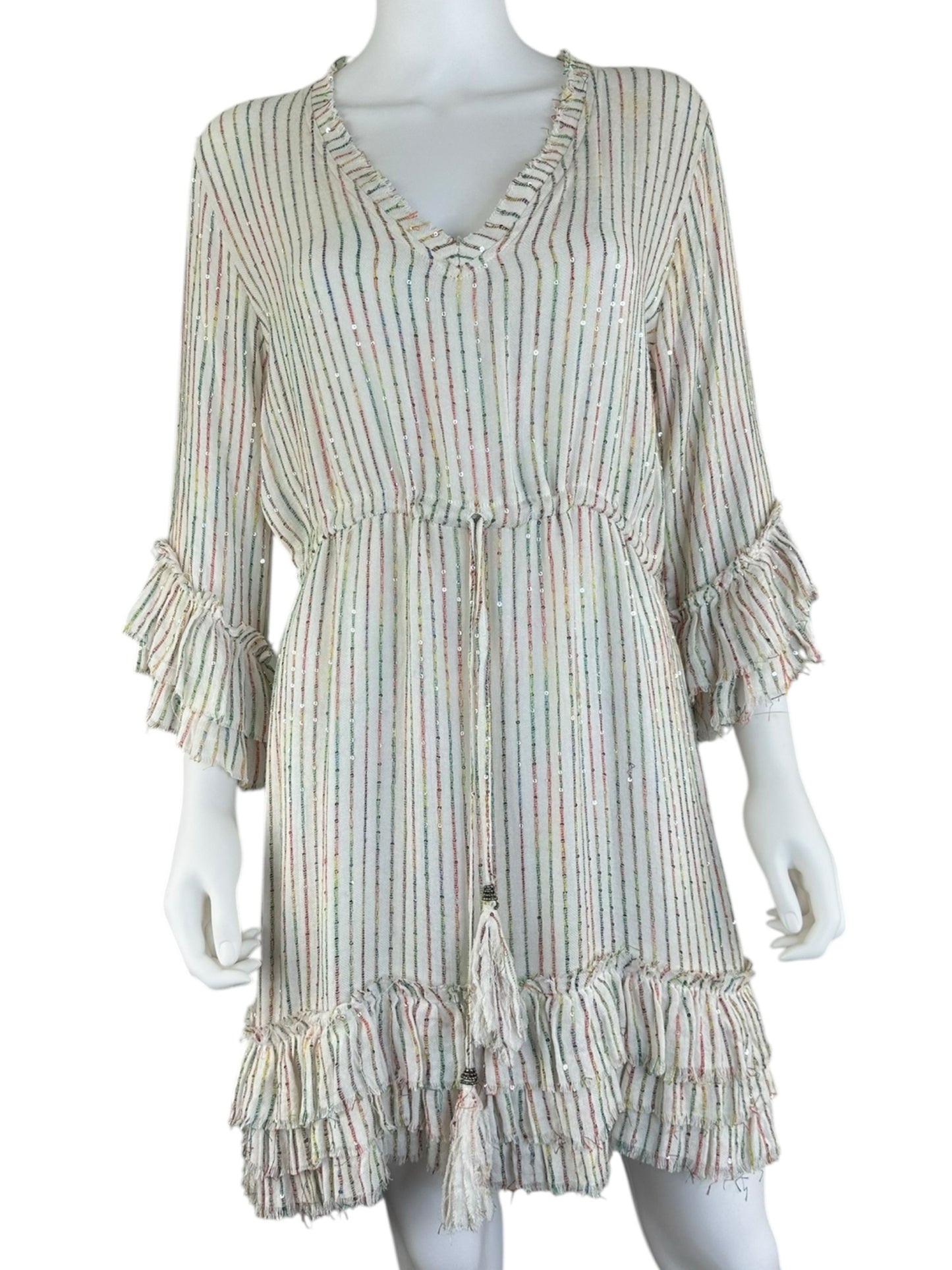 Z&L Rainbow Sequin Stitch Mini Dress Size L