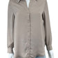 RD STYLE NWT Taupe Satin Button-Down Shirt Size S