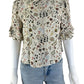 FRAME Cream Silk Floral Print Blouse Size S