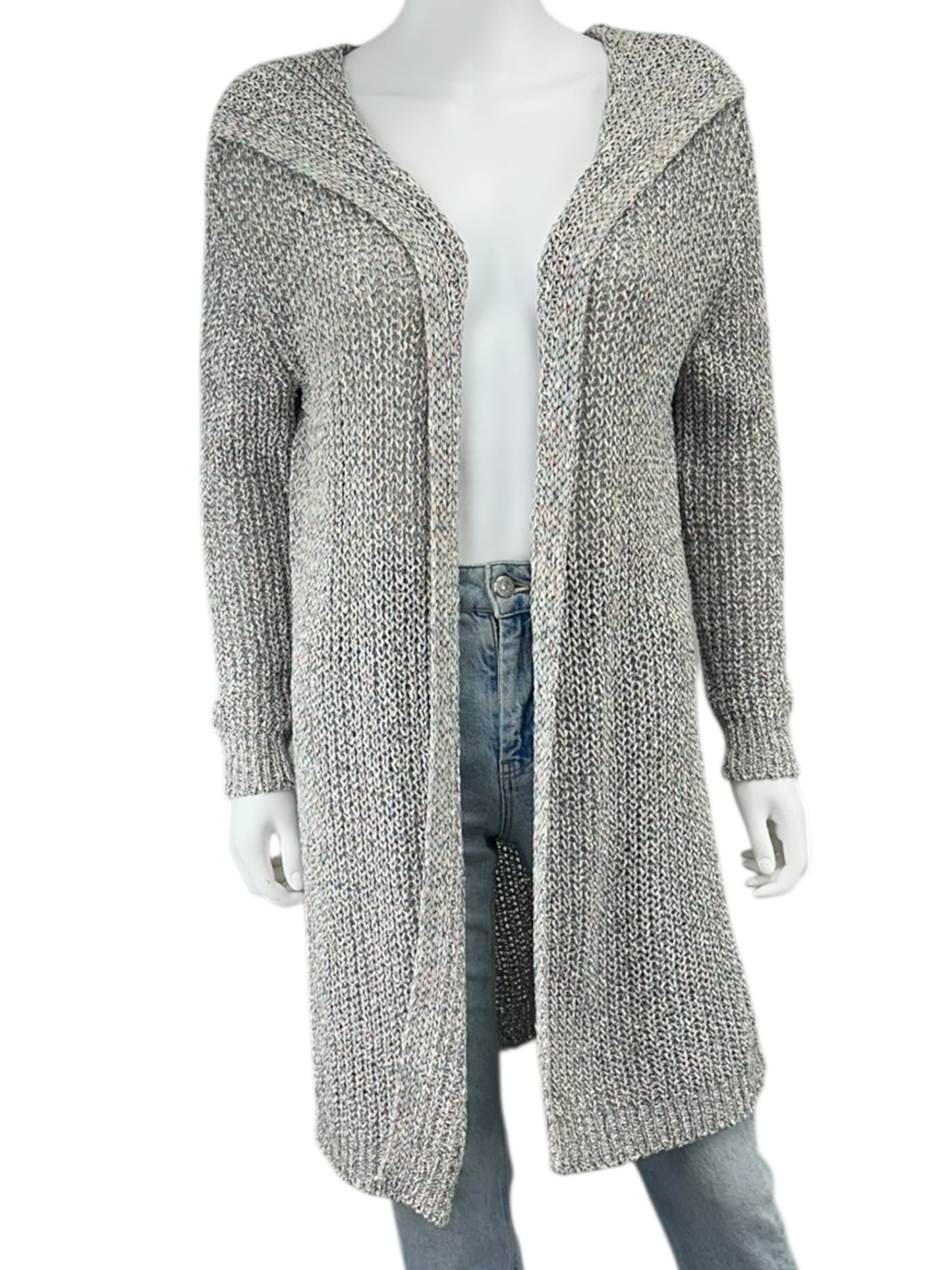 one grey day Gray Cotton Blend Duster Cardigan Size S