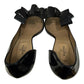 VALENTINO GARAVANI Black Patent Leather Couture Bow Peep-Toe Pumps Size 38