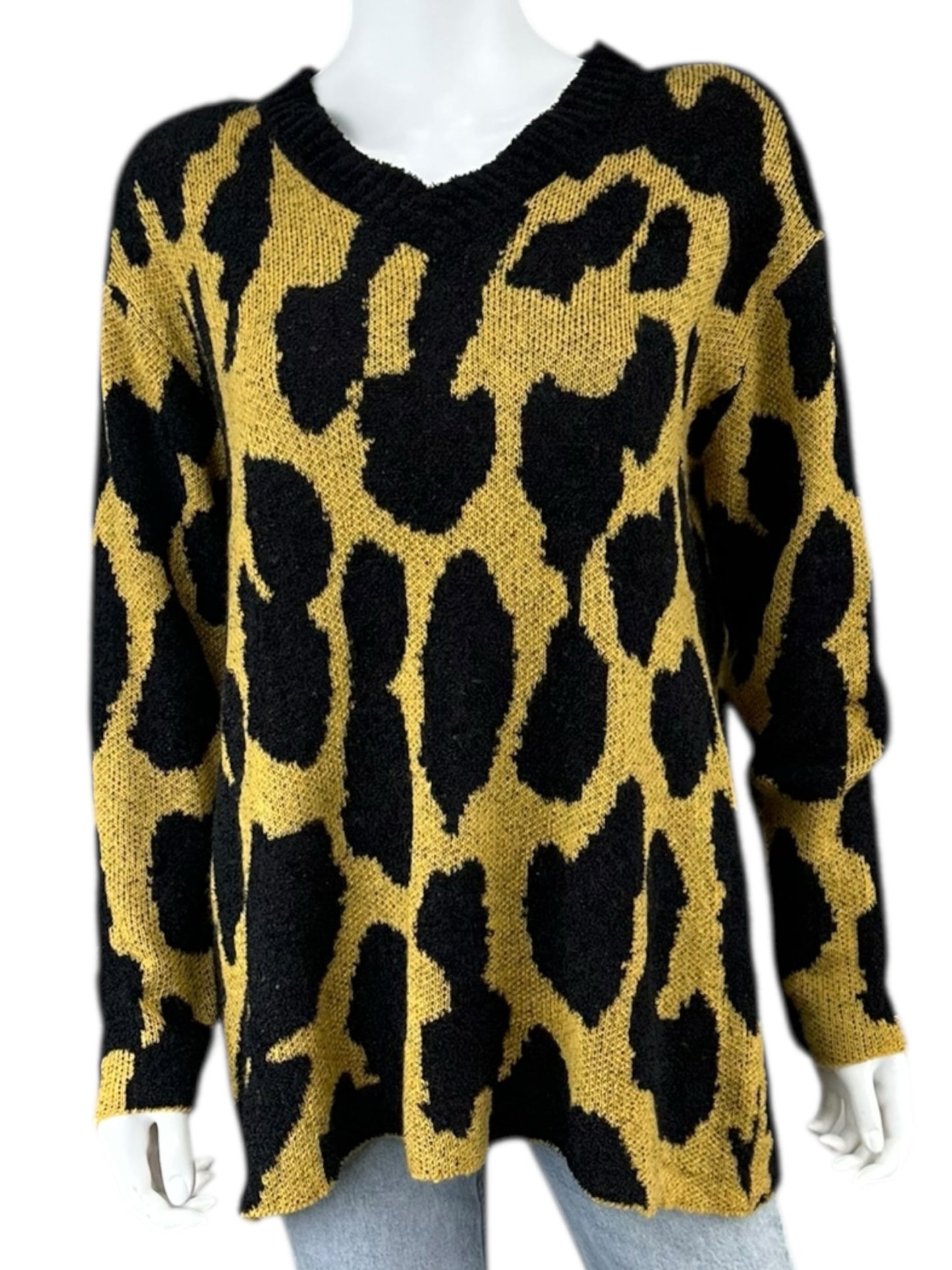 Sharon Young Leopard Tunic Sweater Size M