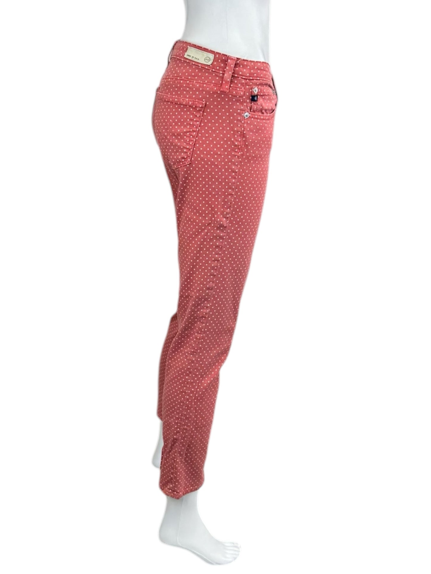 Adriano Goldschmid Red STEVIE Polka Dot Jeans Size 27