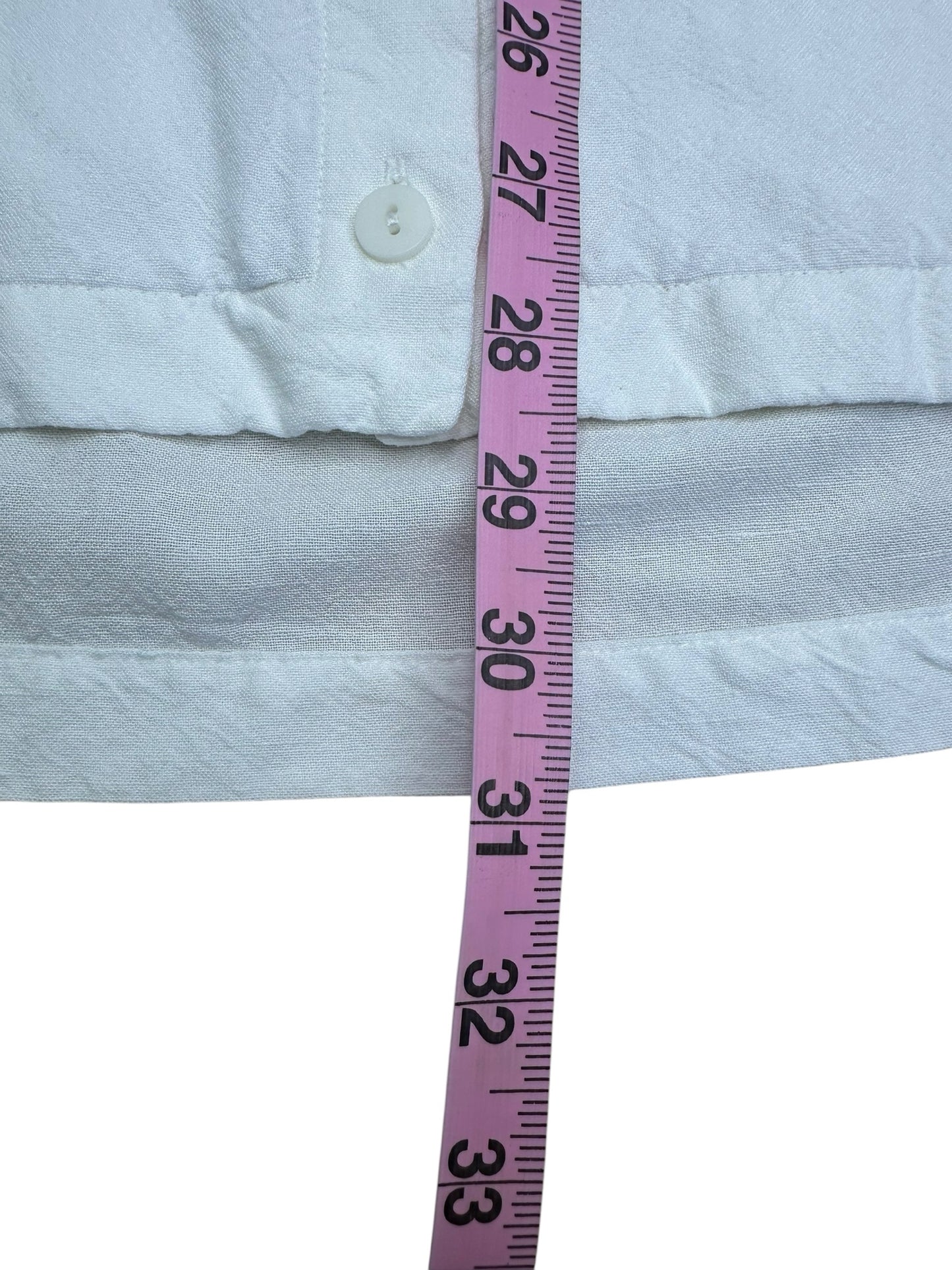 EILEEN FISHER White Linen Button-down Size L