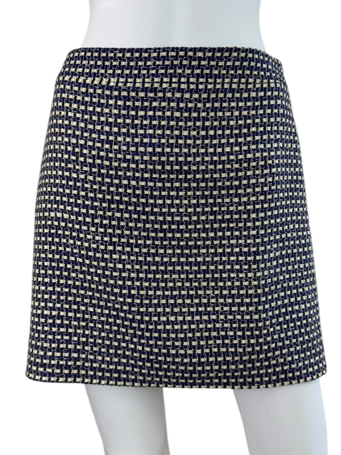 J. Crew Blue Tweed Mini Skirt Size 2