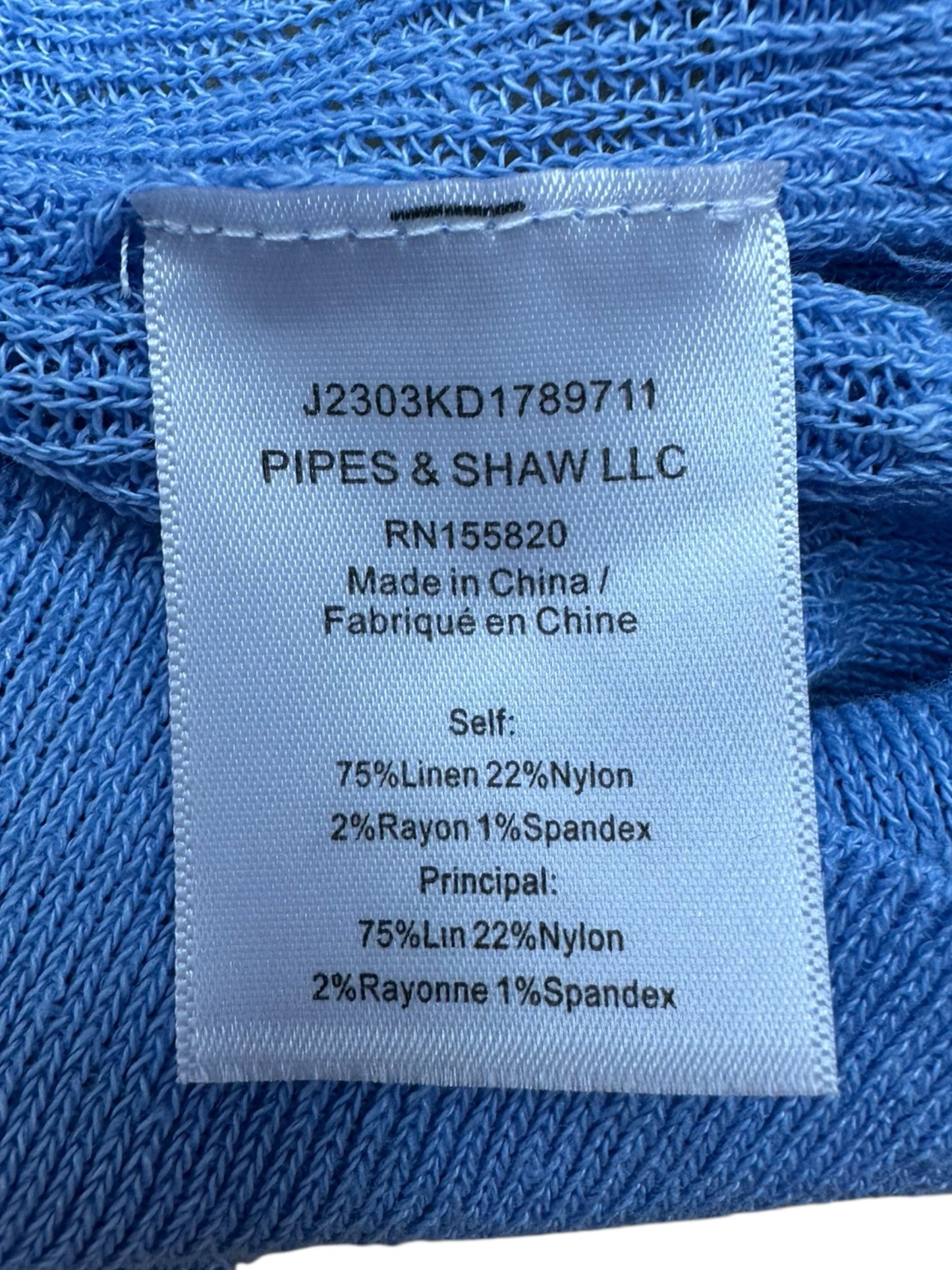 VERONICA BEARD Blue Sheer Top Size M