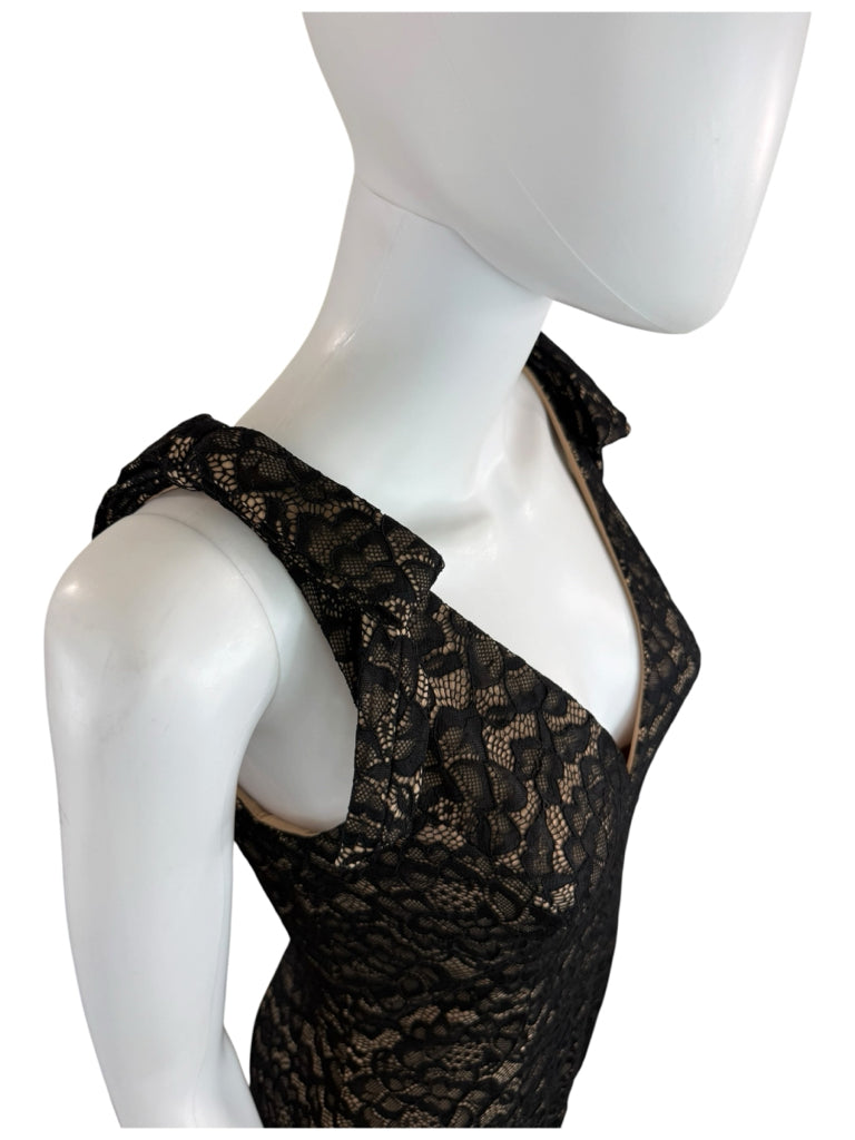 DRESS THE POPULATION Black Lace Cocktail Dress Size M